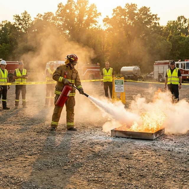 Formation manipulation extincteur - Utilisation d'un extincteur sur générateur de flammes